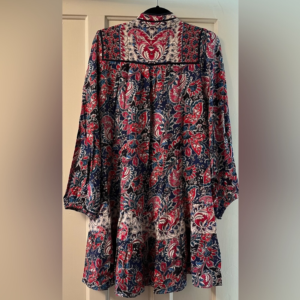 Anthropologie Paisley multicolor splice neck dress - Picture 2 of 5